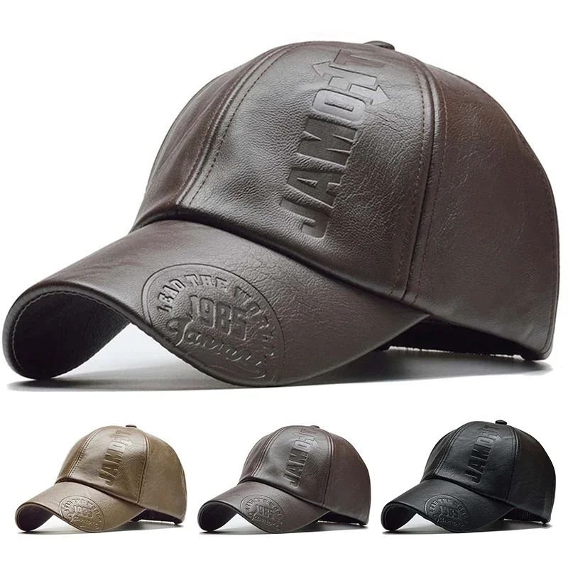 Unisex 1985 Imprinting Leather Baseball Caps Spring and Autumn Outdoor Adjustable Casual Hats Sunscreen Hat Sports Golf Cap