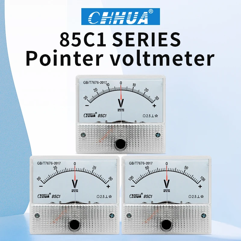 85C1 Voltmeter The positive and negative voltmeter Analog Panel Meter Gauge  ±1V2V3V5V10V15V20V30V50V100V150V200V300V500V etc