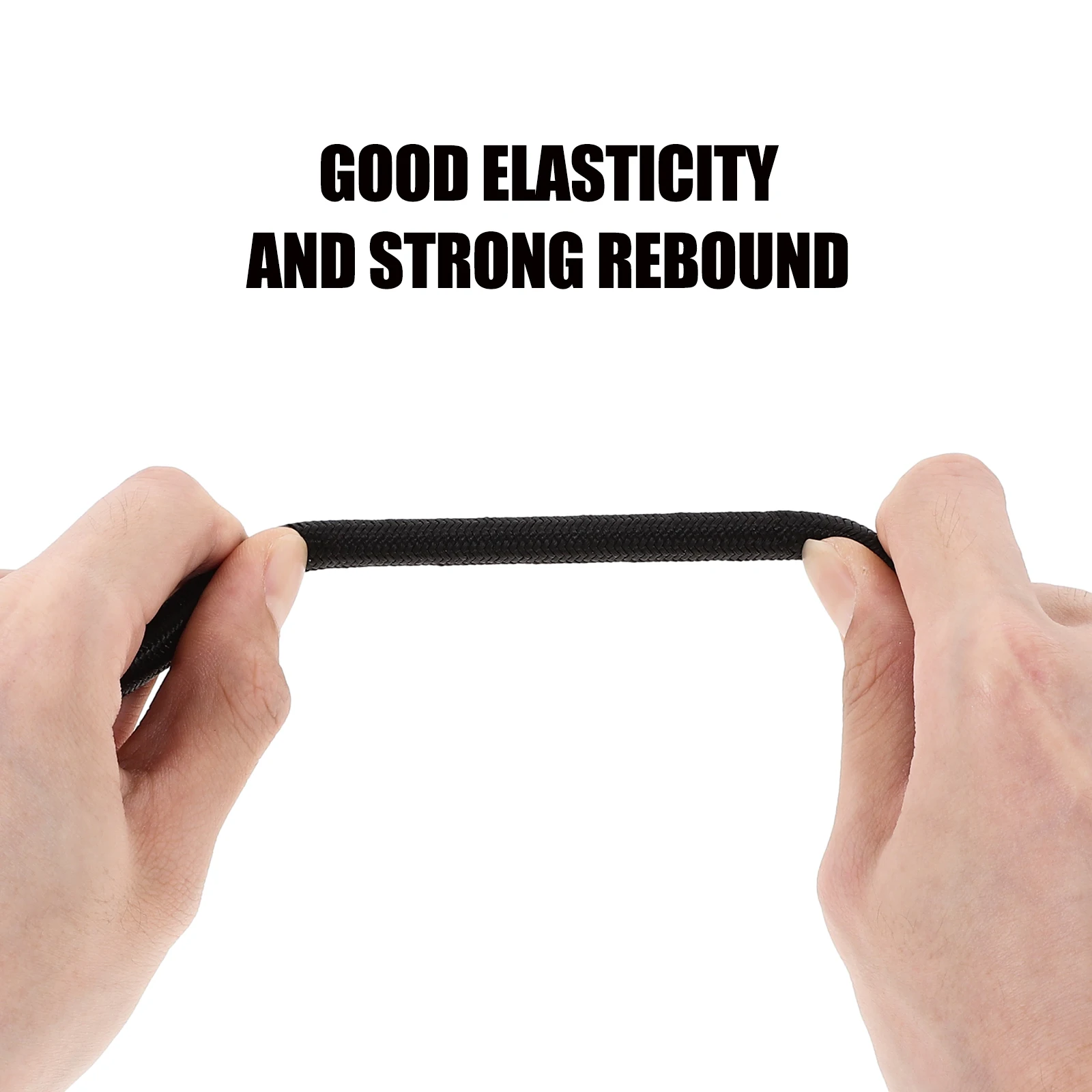 

1M Bundling Rope Black Heavy Duty Elastic Rope with Strong Rebound for Electric Car Bike Trolley Trunk Mounting Accessories