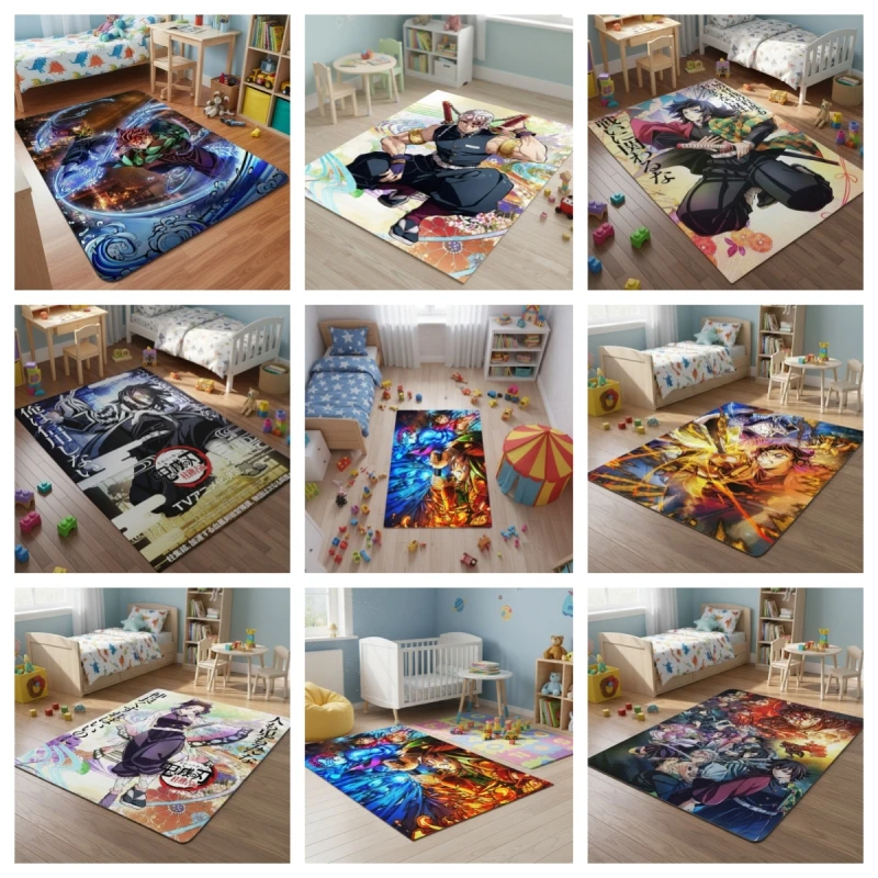 

Коллекция ковриков премиум-класса «Убийца демонов» Яркий дизайн персонажей аниме для детских комнат и игровых зон Высококачественный декор пола