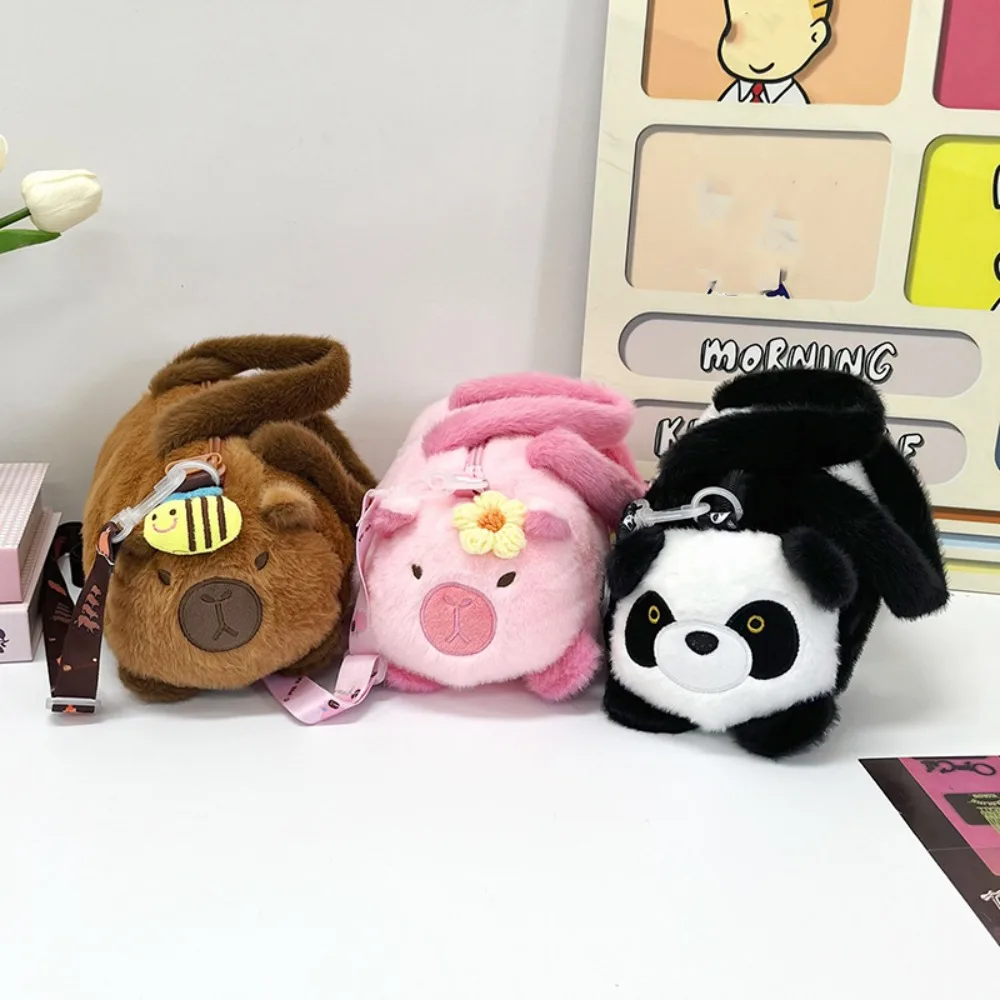 

Сумка для хранения, полипропиленовая хлопковая сумка-ведро с капибарой, мягкая сумка в корейском стиле с мультяшными животными, креативная сумка через плечо с изображением панды, сумка для покупок