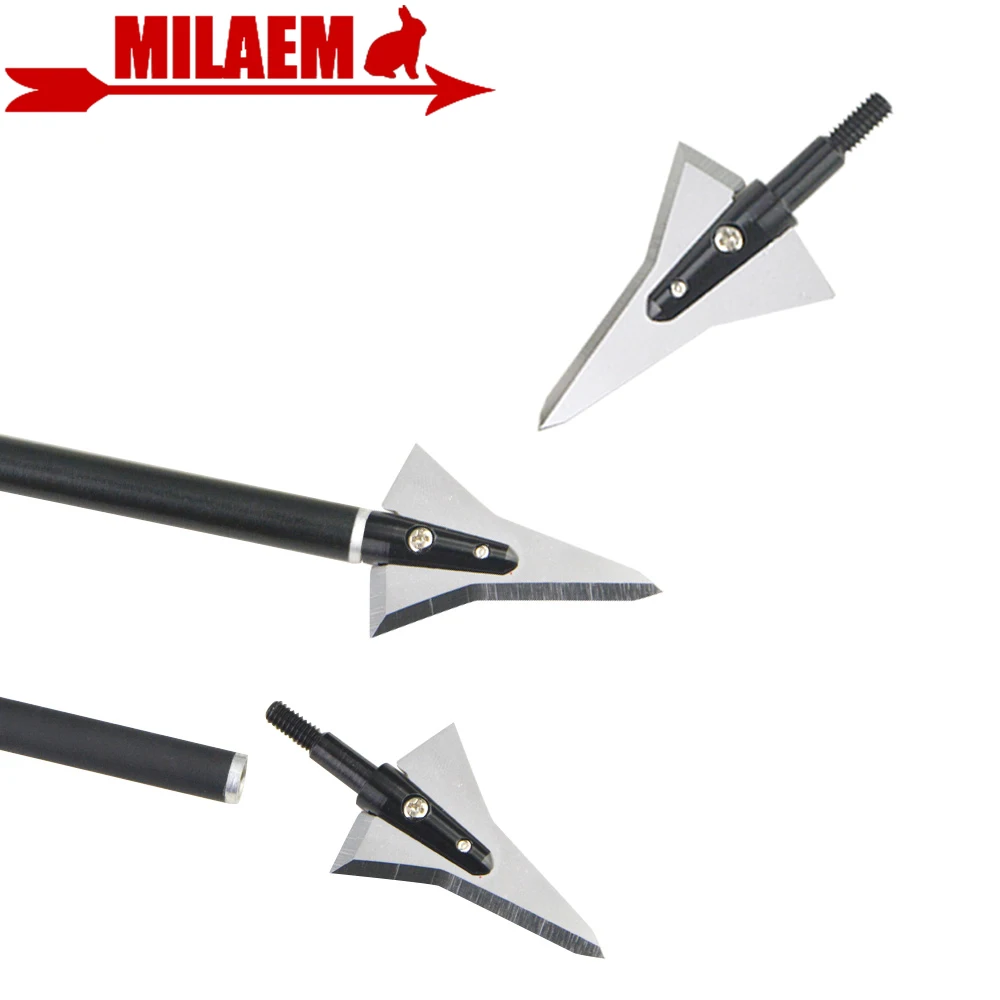 

6/12/18/24pcs Arrowhead 126grain Archery Blade Broadhead Bow Arrow Shooting Stainless Steel Sharp Arrow Tip Point Bow Hunting