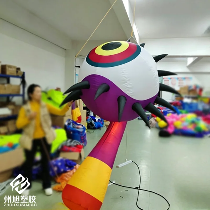 Inflatable eye flowers, ceiling decorations featuring inflatable eye monster-shaped balloons for lighting.