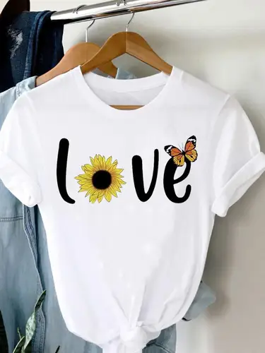Imagen 2 del producto Camiseta con estampado de maquillaje de acuarela para mujer, ropa de manga corta, camiseta gráfica, ropa, camiseta de moda para mujer