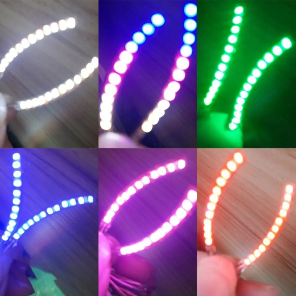 

Handmade Colorful LED luminous False Eyelashes Creative Eyelash Lamp Halloween Light Up Eyelid Paste Waterproof Flash Party