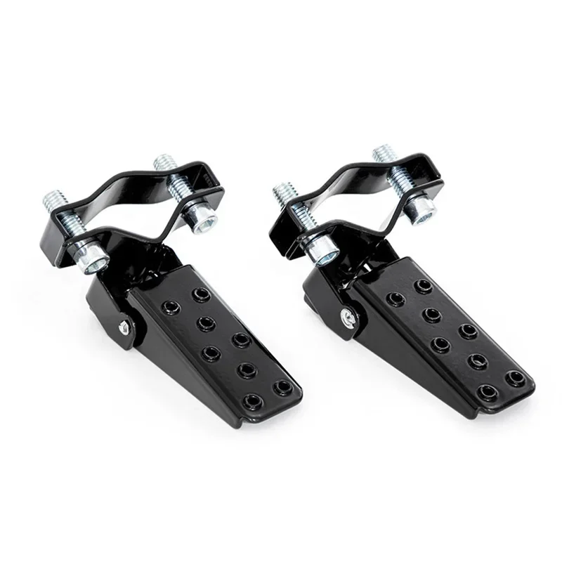 1 Pair Universal For Most Moto Bicycle Scooter Black Foldable Footrest Motorcycle Foot Pegs Rear Seat Pedal Modified Acesssories