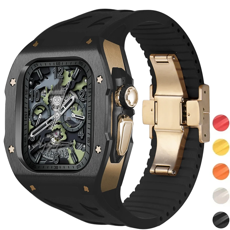 

Luxury Titanium Alloy/Carbon Fiber Case Modification Kit for Apple Watch Ultra 2/1 49MM Fluororubber Strap High Quality Kit 49Mm