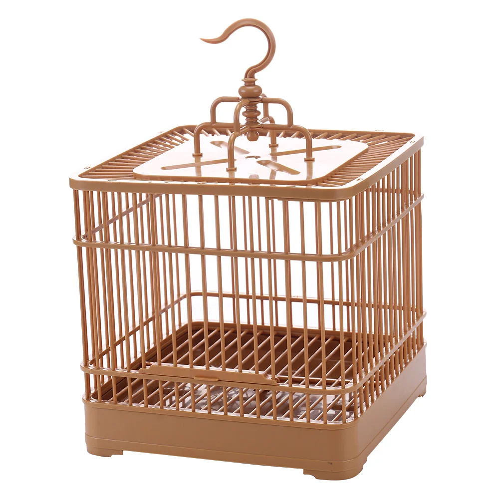 

Plastic Bird Cage for Parrot with Hanger Stand Suitable for Pet Birds Budgie Cockatiel Parakeet Lovebird Square Parrot Cage
