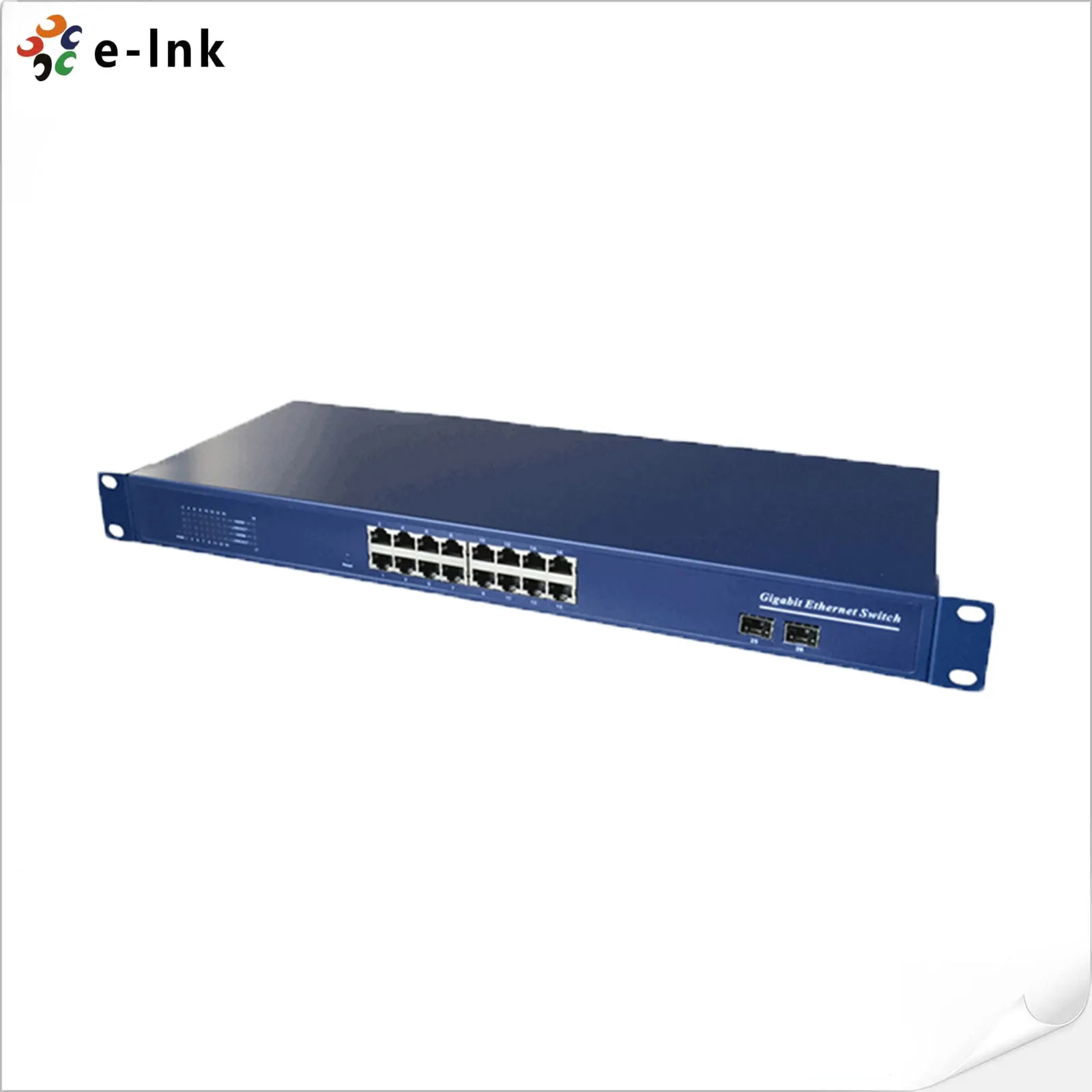 Unmanaged 16 Port Gigabit Ethernet Switch with 2 SFP Slots 16 10/100/1000M RJ45 Ports Switch Rack Mount