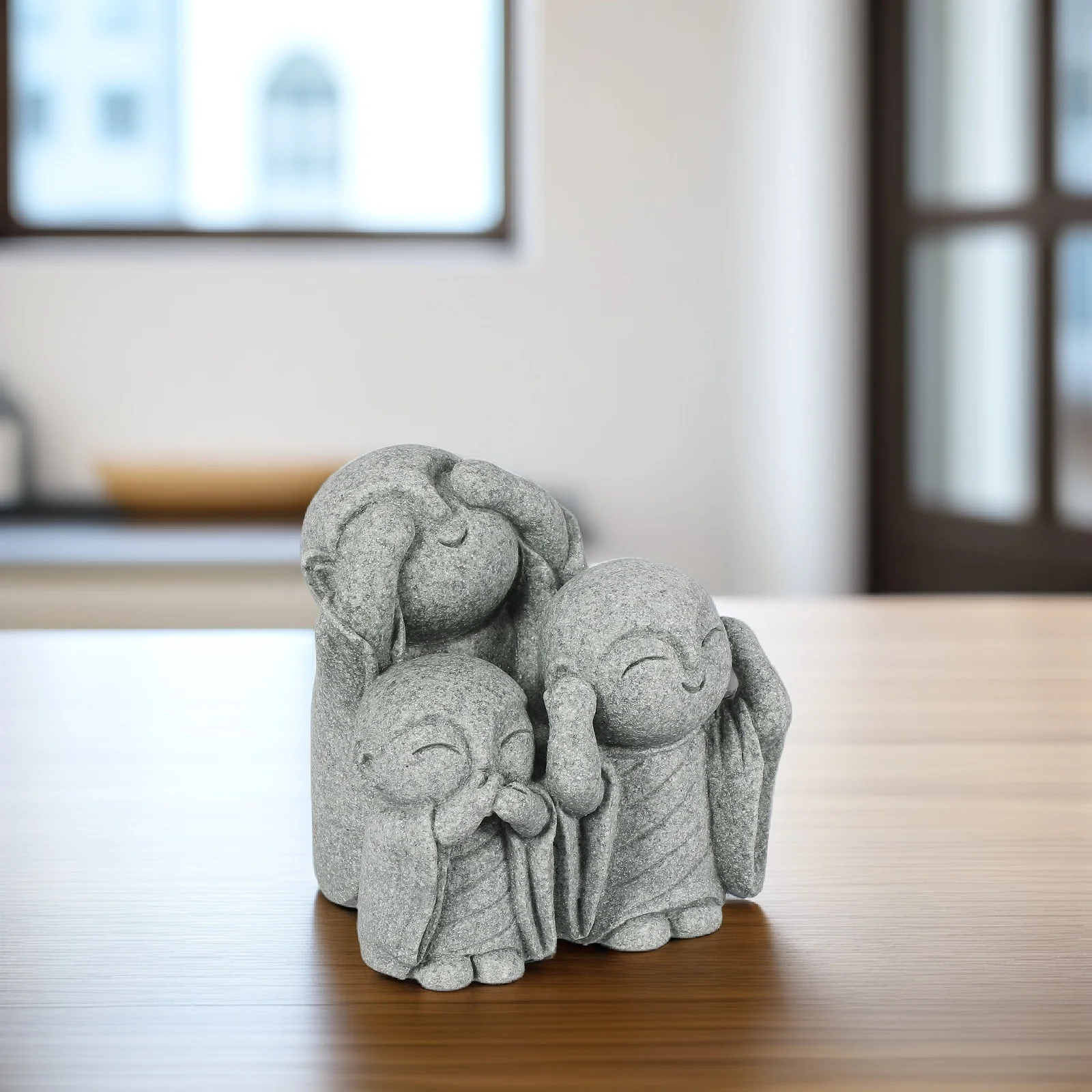 

Resin Jizo Figure Aquarium Decoration Unique Design Fish Tank Cave Large Aquarium Decorations Japanese Home Decor Grayish Green