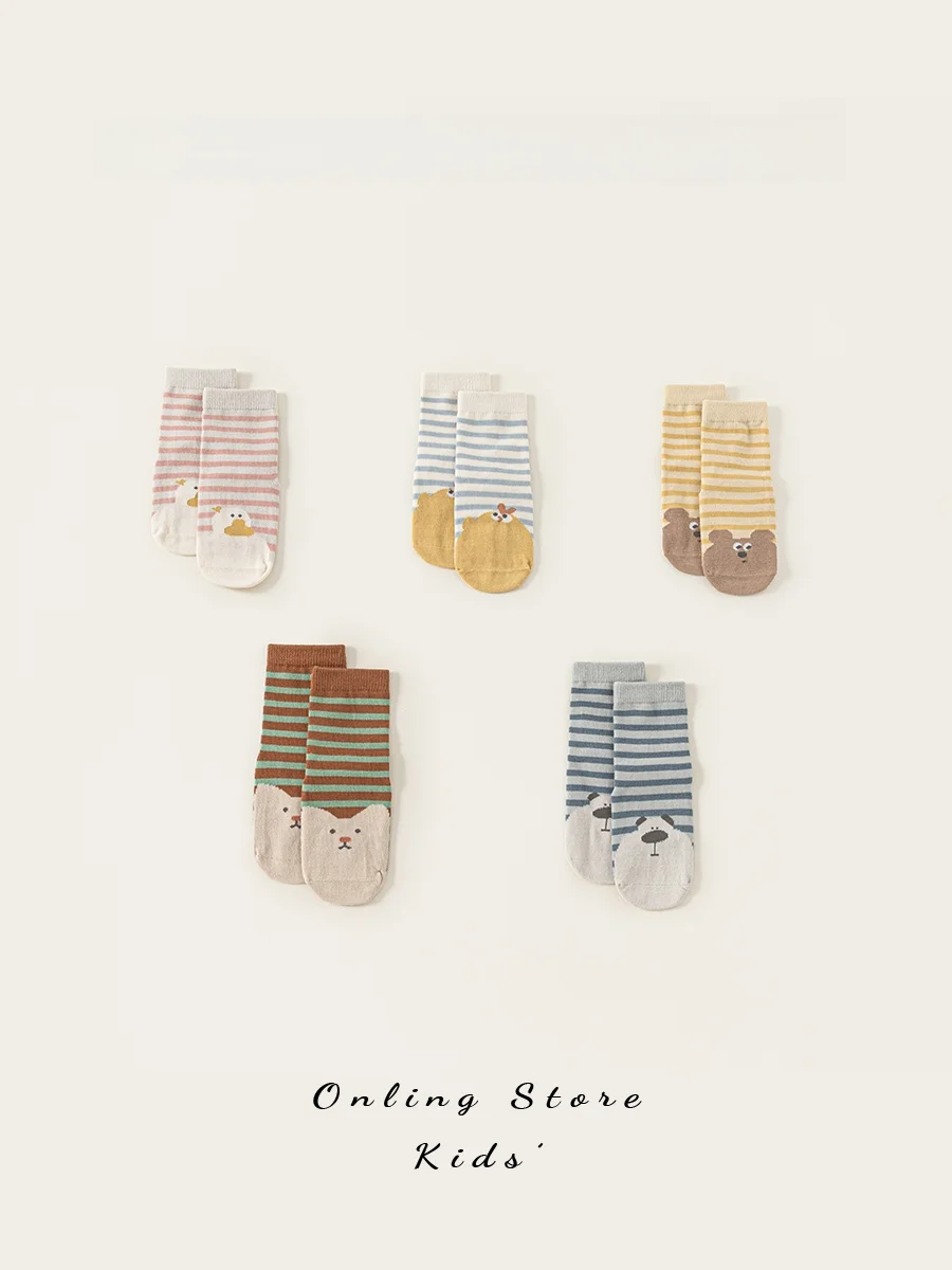 meias-infantis-insbobo-listradas-para-meninas-e-meninos-confortaveis-em-algodao-para-primavera-e-outono