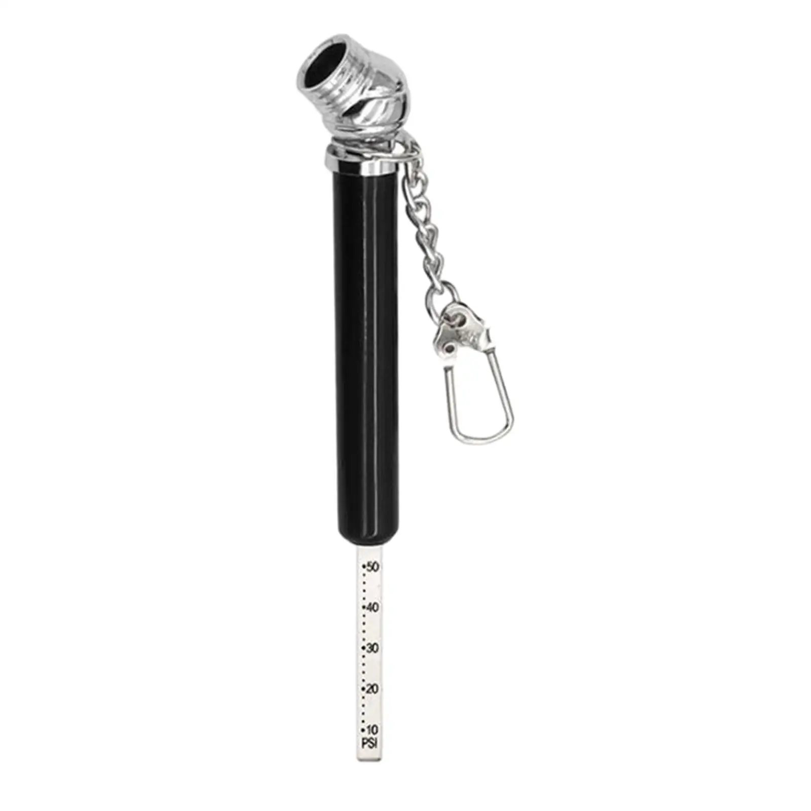 Mini Tire Pressure Gauge 10-50PSI with Hanging Chain Versatile Accessory Convenient Sturdy Pencil Shape for Car Truck RV