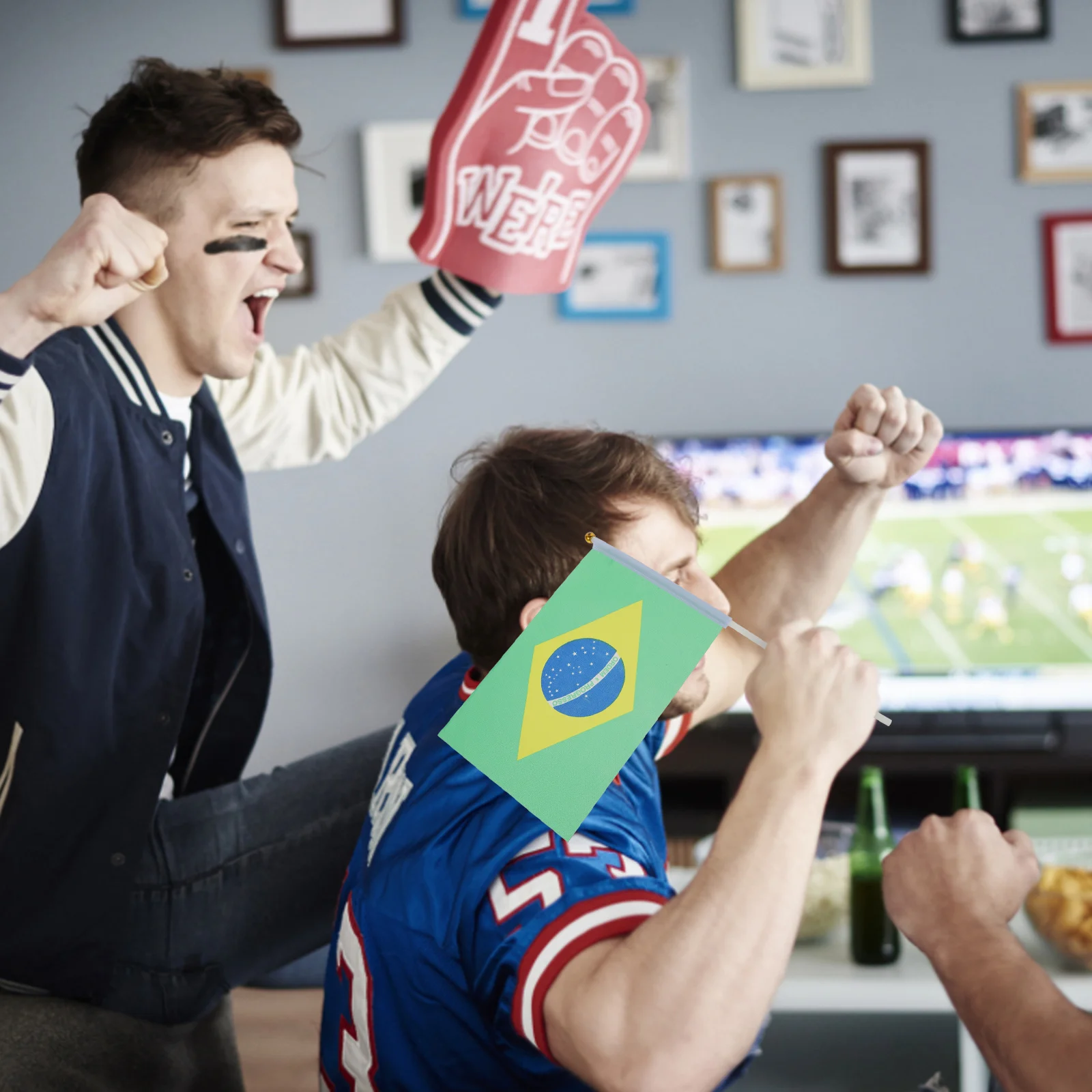 

50Pcs National Hand Held Flags Bright Colorful for Sporting Events Tabletop Decoration Qatar 32 Flag Small Flags on Stick