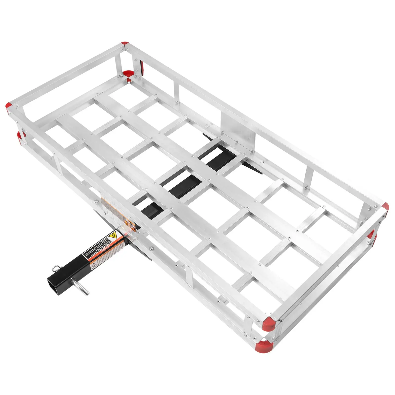 49.4 x 22.4 x 7.1 in Hitch Cargo Carrier, 500lbs Loading Capacity Trailer Mounted Basket, Rust-proof Aluminum Luggage Rack Fits