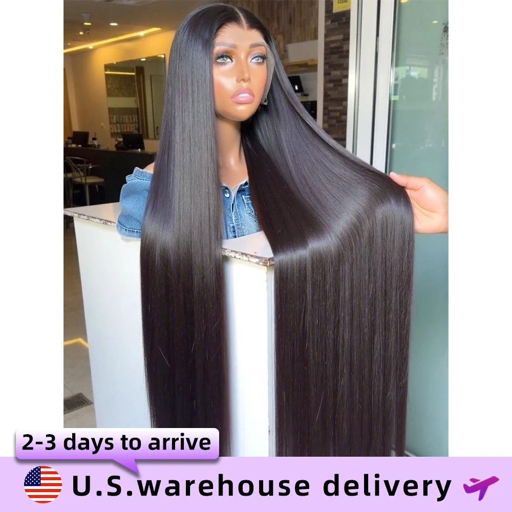 40 بوصة شعر طبيعي مفرود الباروكات 13x6 HD الدانتيل الشفاف الجبهة ريمي شعر مستعار 13x4 200 الكثافة الدانتيل أمامي قبل قطعها شعر مستعار للنساء