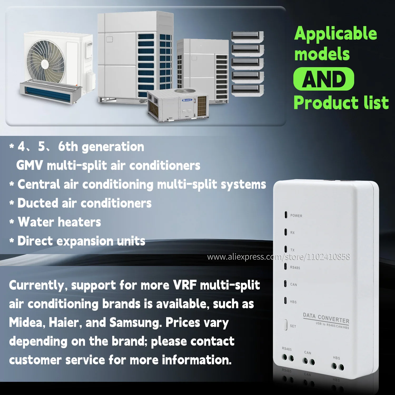 data Converter ZTS6L 30118027 Communication Interface Converter Board for Gree VRF HVAC 4-5-6 Generation Air conditioning parts