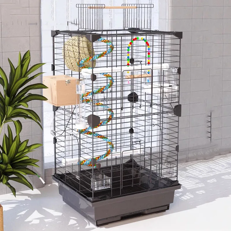 

Black Balcony Bird Cages Hamster Outdoor Perches Canary Hut Chinchilla Bird Cages Pet Gabbia Per Uccelli Bird Cages Decoration