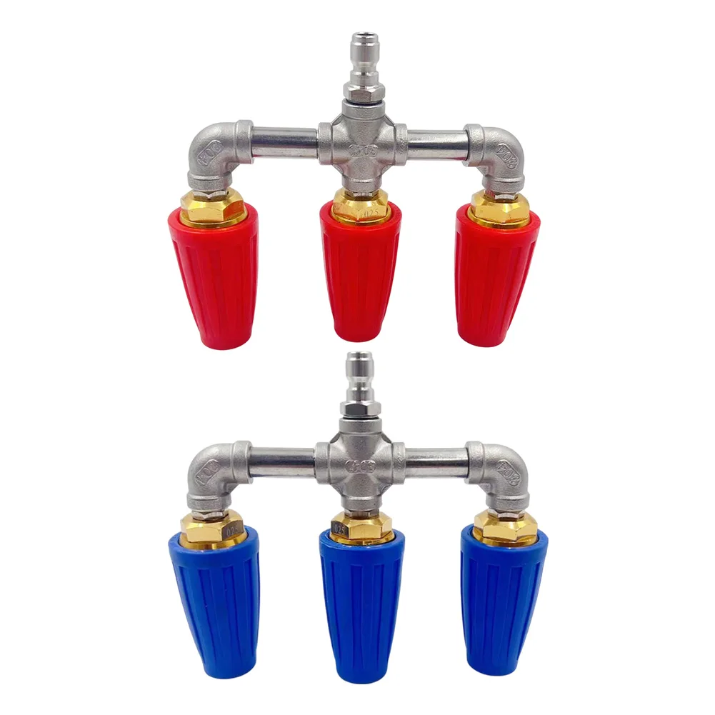 

Pressure Washer Triple Turbine Nozzle 360° Rotating Turbo Nozzle Sprayer 4000 PSI With 1/4" Quick Connector