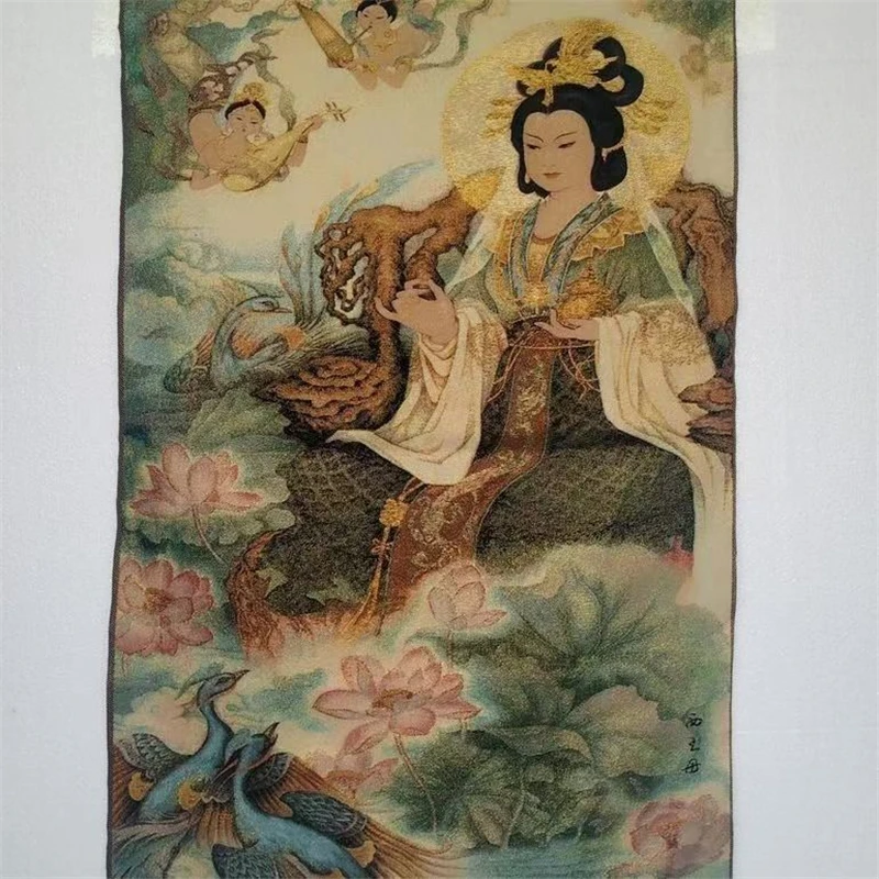 

Tangka embroidery fabric painting, Shakyamuni embroidery fabric painting, home and office decoration painting