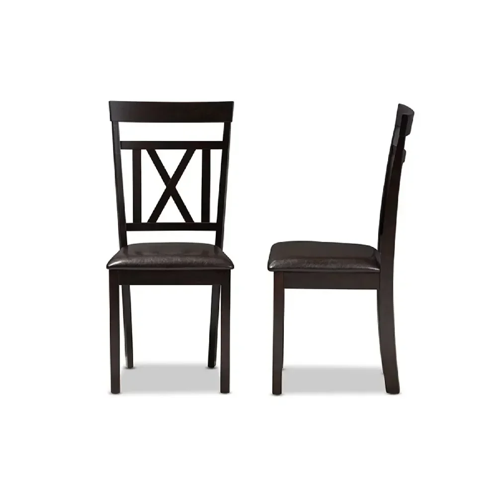 

# l for Modern and Contemporary Dark Brown Faux Leather Upholstered Chairs 2-Piece Dining Chair Set