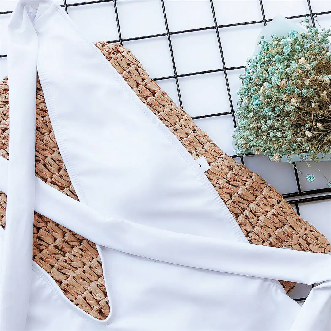 Neuer, verführerischer, langer, um den Körper gewickelter Badeanzug mit tiefem V-Ausschnitt, einteiliger Badeanzug für Damen, hoch geschnittener Monokini-Badeanzug, Badebekleidung für Damen, Modell V1639B. – Detail 33