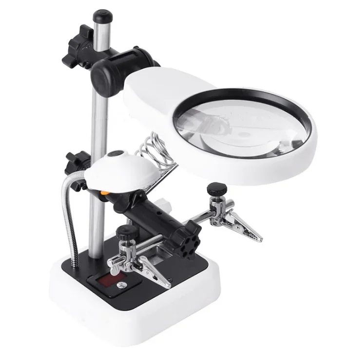 YYHC- Soldering Helping Hand Tabletop Repair Magnifying Glass Auxiliary Clamp Magnifier