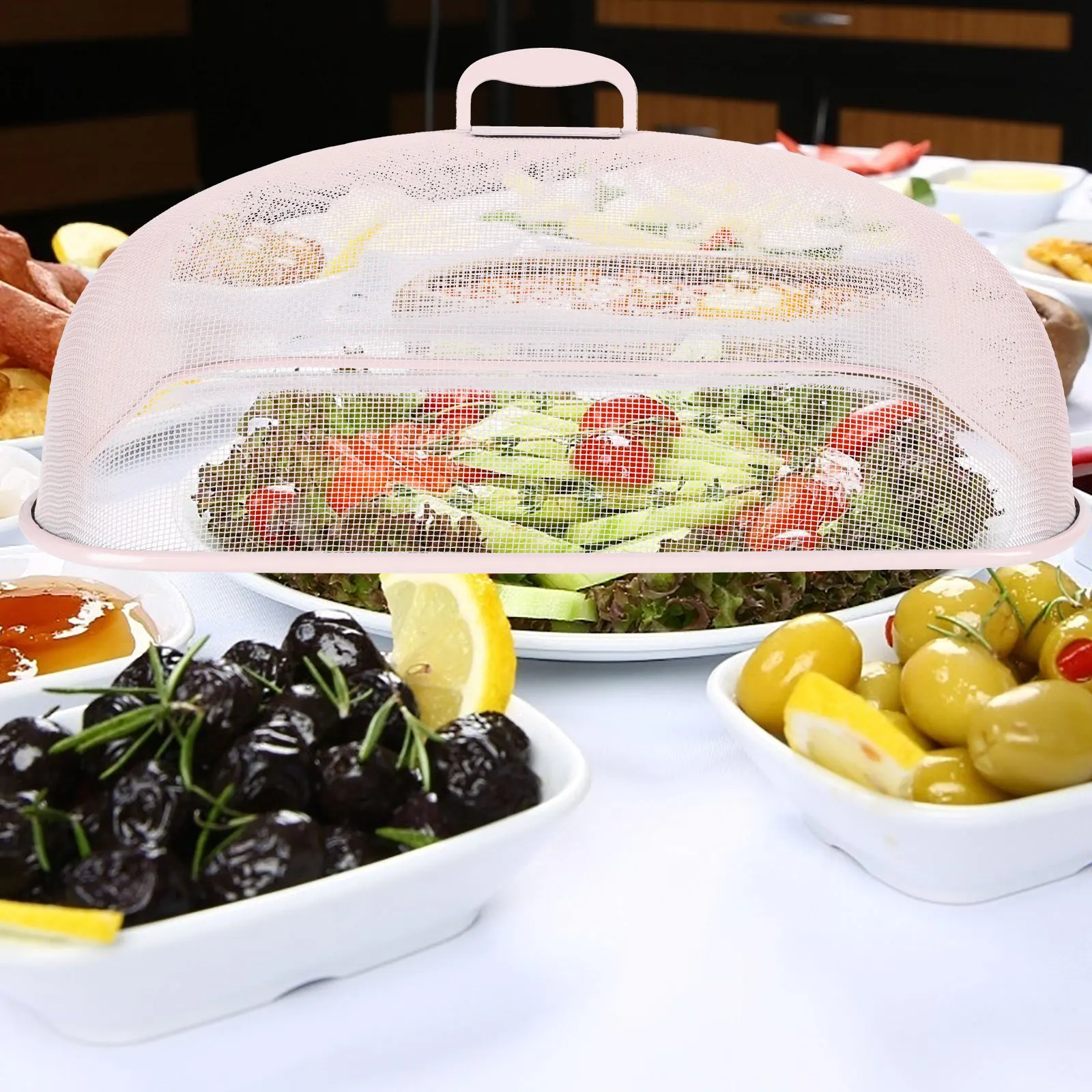 

Dustproof Food Cover Household Kitchen Rectangle Stainless Steel Mesh Protector Keeps Tidy Prevents Insects Flies