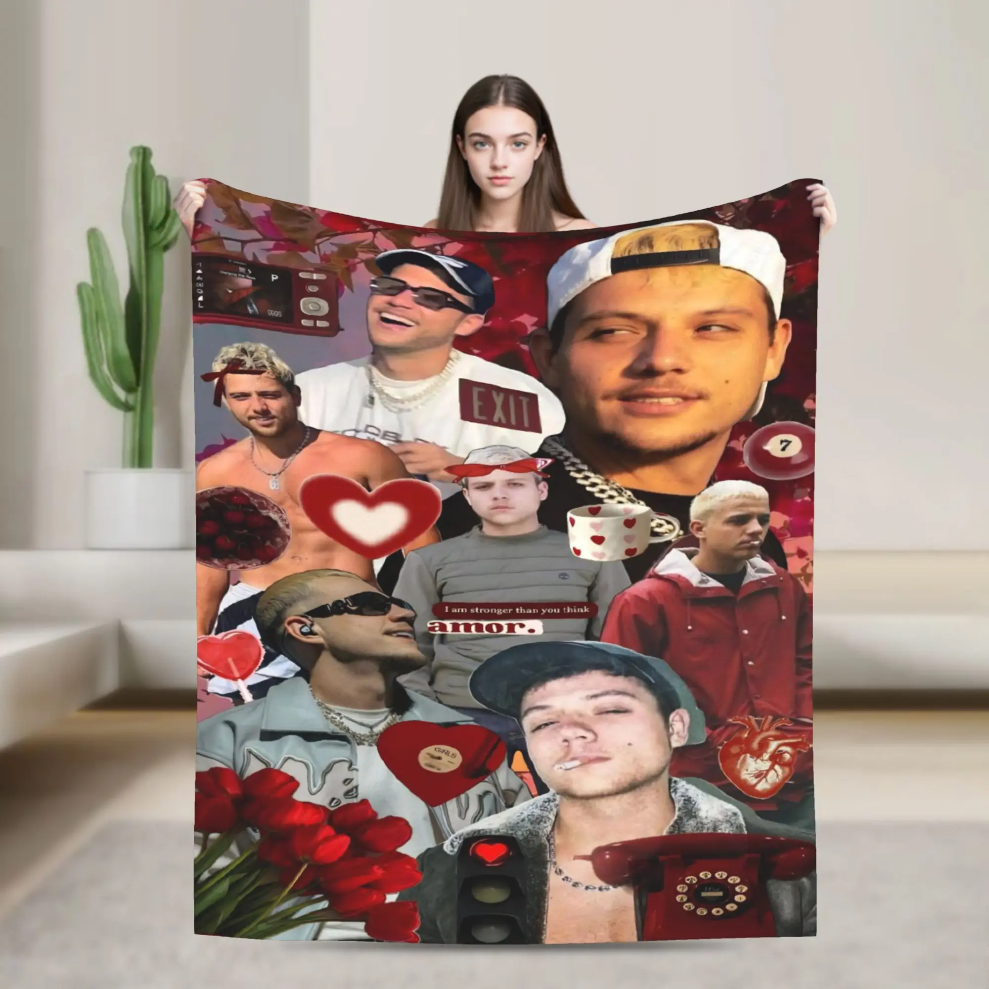 PLK French Rapper Photo Blankets Super Soft Funny Plush Throw Blanket For Home Decor Airplane Travel Flannel Bedspread Bed Cover