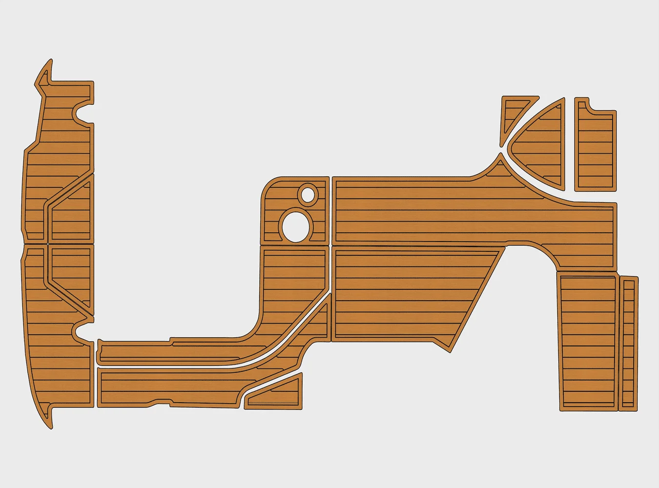 

2010-2017 Sea Ray 280 Sundancer 1/4 дюйма, 6 мм, пена EVA, нескользящий морской коврик из тикового дерева, настил из ПВХ, водный ковер, морской пол