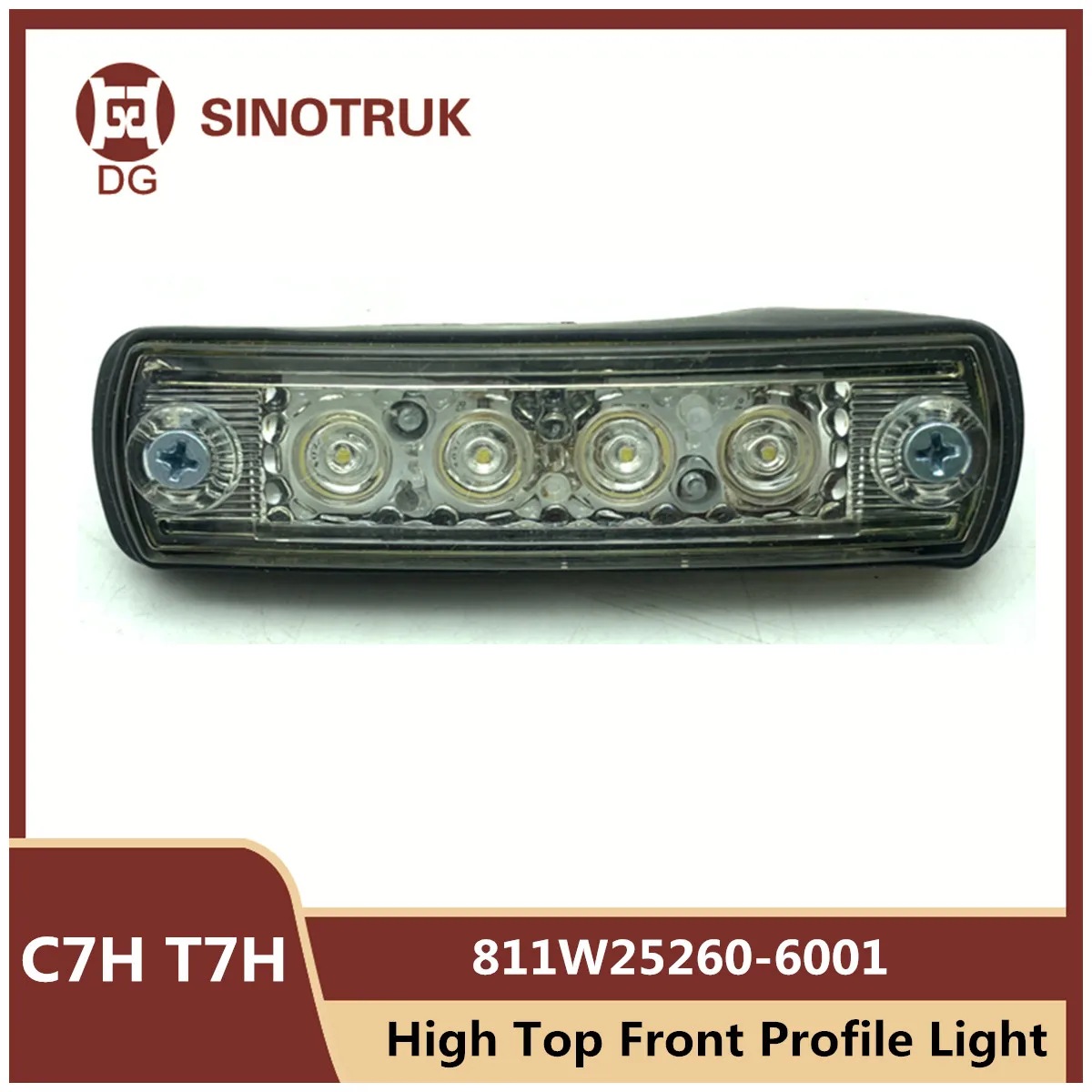 High Top Front Profile Light 811W25260-6001 For Sinotruk Howo C7H T7H Roof Height Indicator Sunshade Dome Light