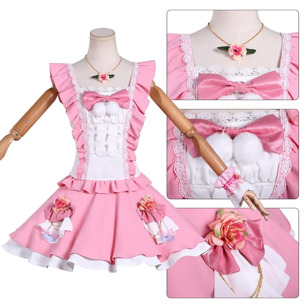 

Aikatsu! Yume Nijino S4 Uniform Ichigo Hoshimiya Cosplay Full Set Pink Cute Dress Adult Anime Halloween Comic Con Stage Outfit