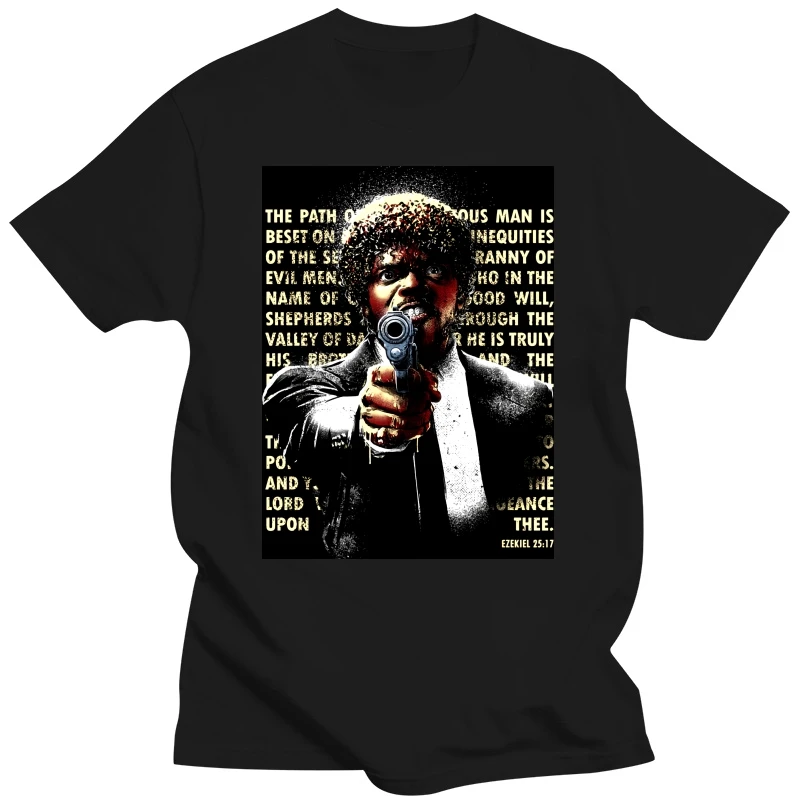 Pulp Fiction Jules Winnfield T-Shirt Men Women Simple Gothic Style Tshirt Mens Designer Shirts  Discount Vintage Tee Shirt