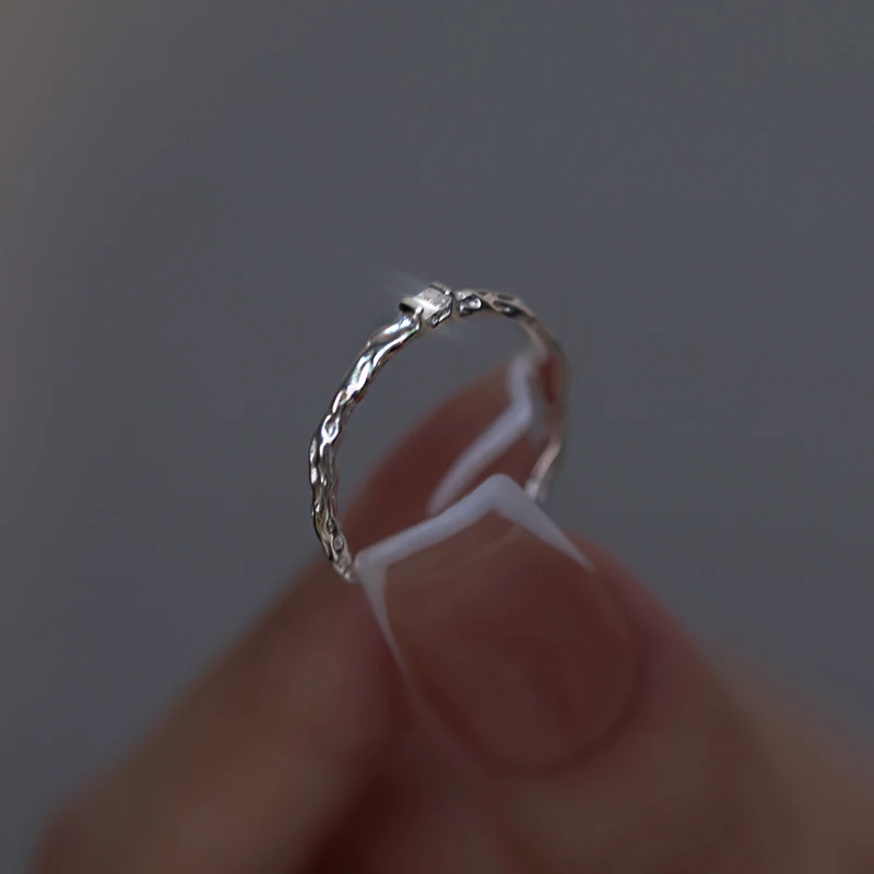 

*Sterling silver ring female simple open ring