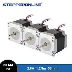 3PCS Nema 23 Stepper Motor 1.26Nm(178.4oz.in) 56mm 2.8A 4-lead Nema23 Step Motor 6.35mm Shaft for  CNC 3D Printer