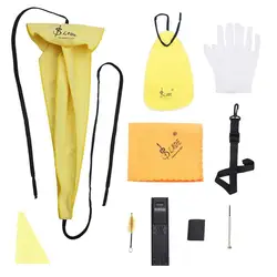 10PCS Sax Cleaning Cloth Brush Gloves Saxophone Cleaning Kits Music Instrument Sax Maintain Kit