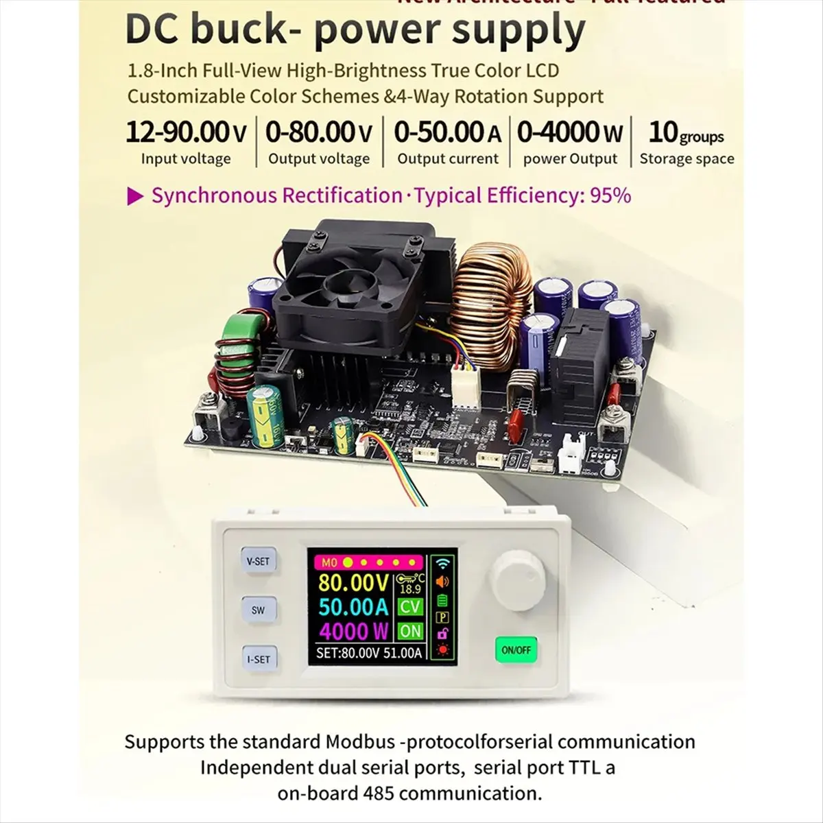 (DT37) XY8050S CNC DC Buck Power Supply 80V/50A/4000W Adjustable Stabilized Power Supply Constant Voltage