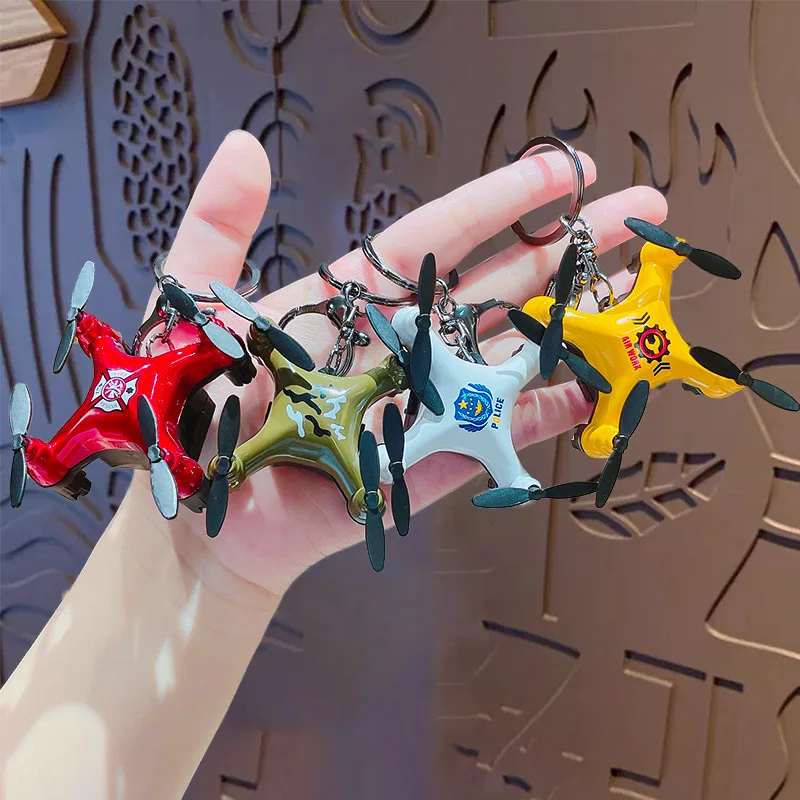 Creative Cartoon Mini Drone Series Keychains Small Gift Pendant Children's Schoolbag Car Key Chains