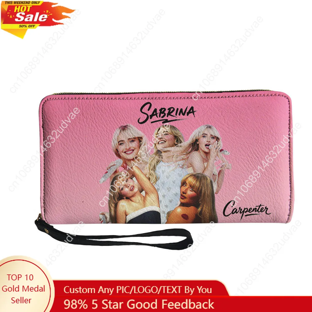 

Sabrina Carpenter Wallet Custom Purse Mens Womens Zipper Pop Singer Wallets Double Print Commuter Personalized Wallet Gift Bag