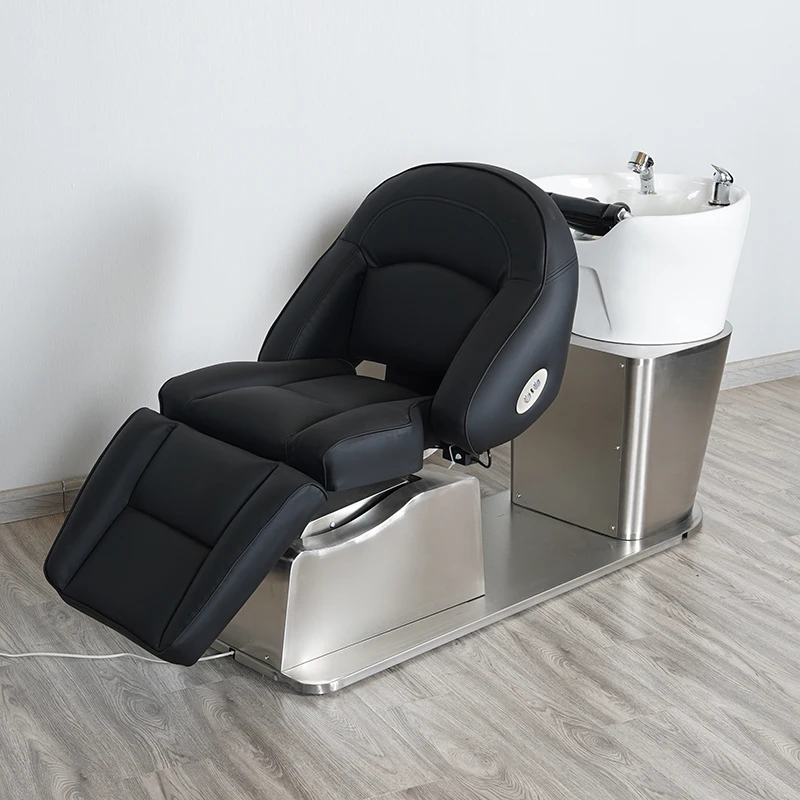 Barbershop Split Shampoo Chair Multi-functional Electric Lift Beauty Shampoo Bed Lounge Massage Silla Peluqueria Salon Furniture