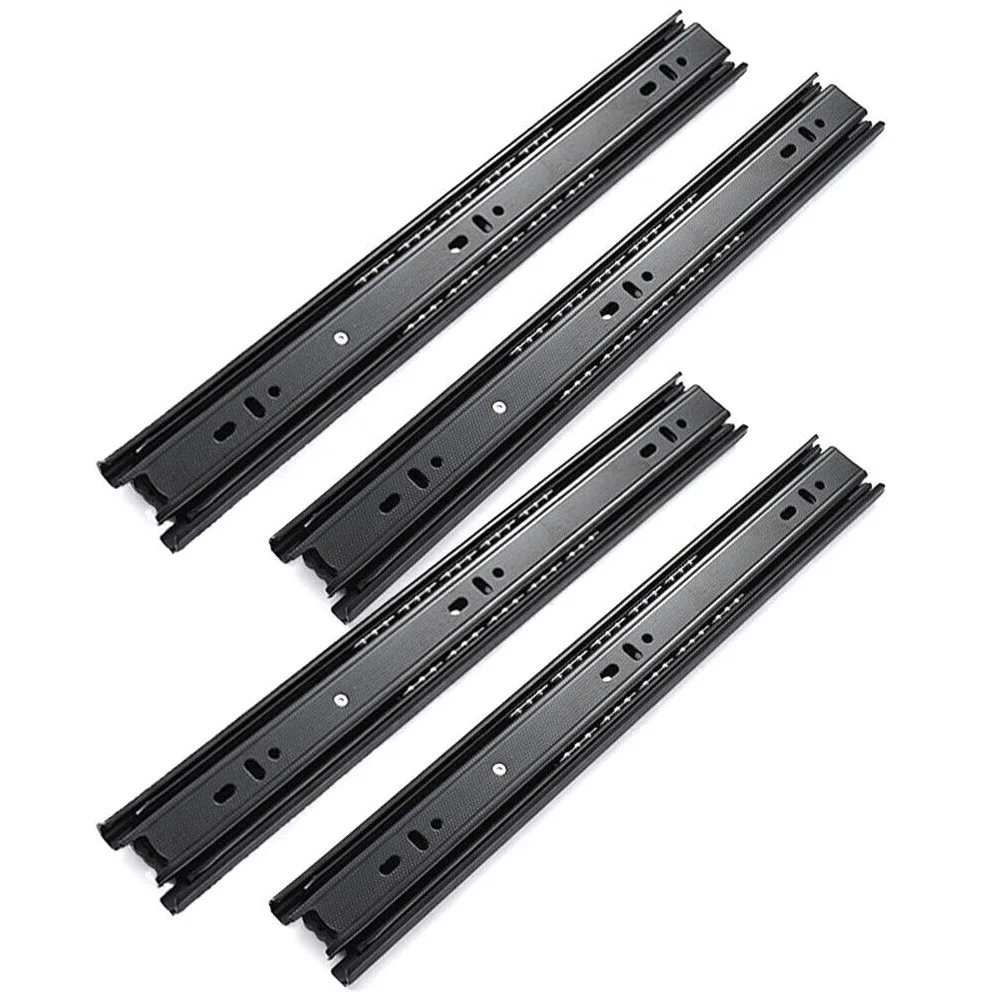 A pair Soft Close Ball Bearing Drawer Runners, 3 Folds Full Extension, Side Mount, 45kg Load Capacity, Furniture Slide