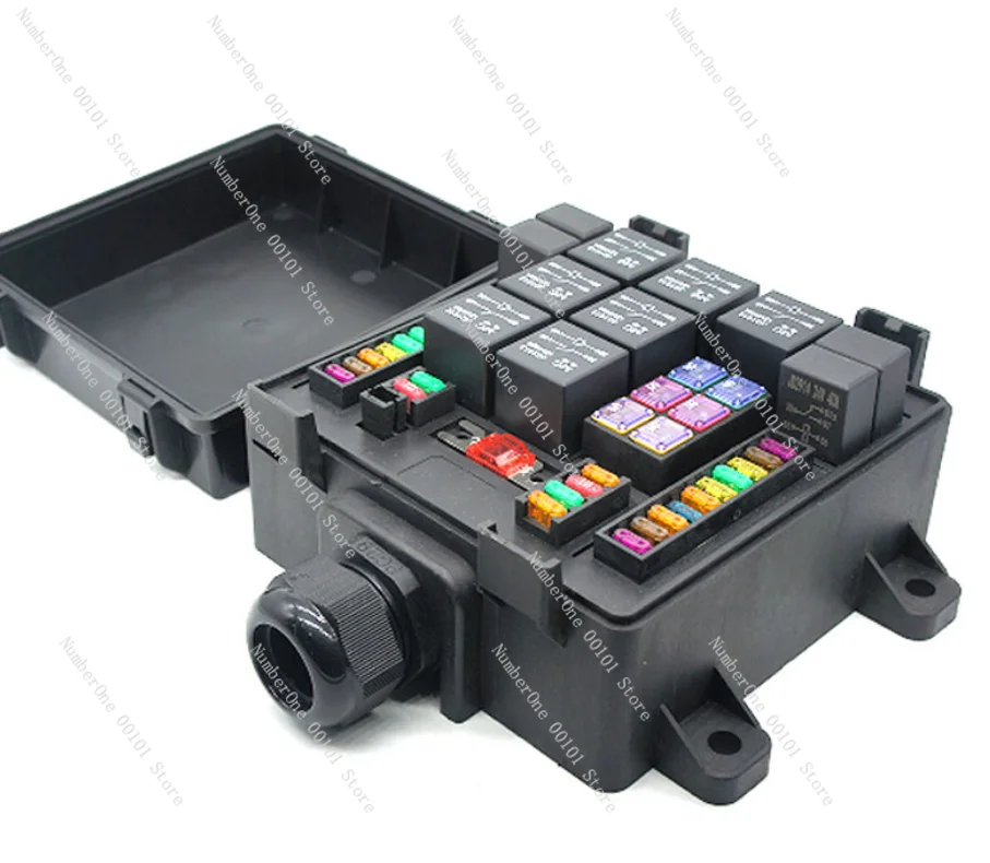 Auto RV waterproof fuse box relay fuse terminal vehicle multi-channel light control modified fuse box