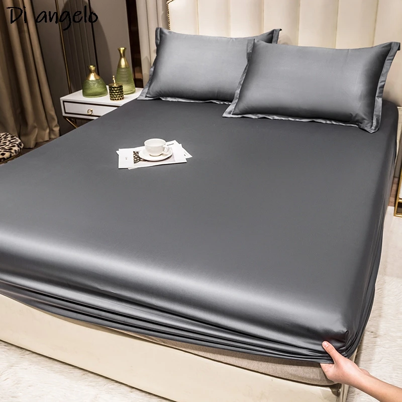 Egyptian Cotton Fitted Sheet with Elastic Bands, Non Slip Adjustable Mattress Covers, Single, King, Queen Bed, 100s, #SW
