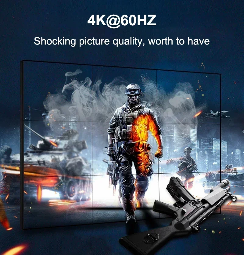 4K 60 Hz HDMI Matrix 4x2 mit Audio HDMI2.0 6X2 Matrix Switch 4 in 2 Out Video Splitter für PS4 DVD Laptop PC zu TV Dual Monitor