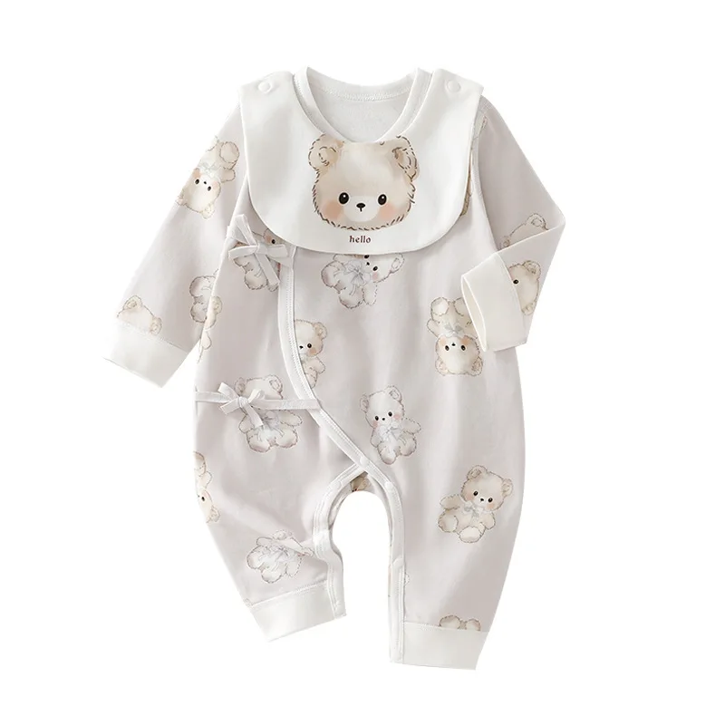 Personalized Initial with Name Matching Baby Bib & Romper 2PCS Newborn Bibs Bodysuit Set