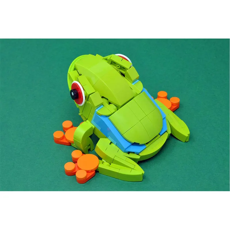 

Новинка 2023 года, MOC, строительные блоки, дерево, лягушка, украшение для рабочего стола, модель, кирпичные игрушки, частицы, креативное образование, подарки на день рождения, 209 шт.