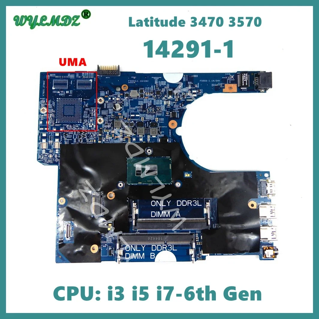 

14291-1 Mainboard for DELL Latitude 3470 3570 Laptop Motherboard With i3 i5 i7-6th Gen CPU UMA 100% Tested OK