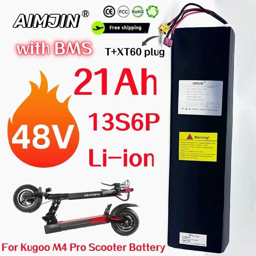 

Original 48V 21Ah For Kugoo M4 PRO Electric Scooter Powerful Motor 18650 Lithium Battery 13S6P