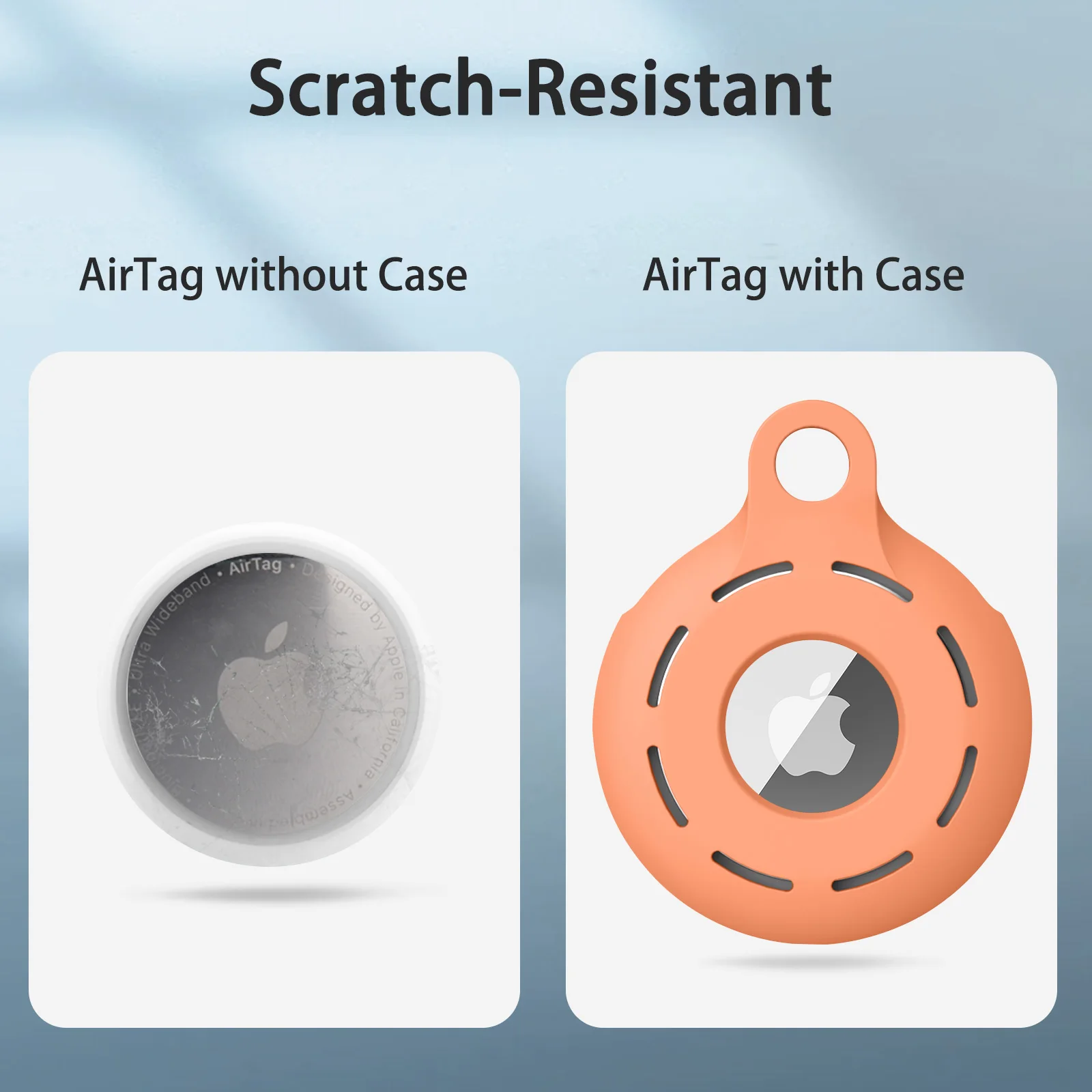 4 Pak casing untuk Apple Airtag penutup dengan lubang gantungan kunci pelindung untuk Airtag Tracker Locator perangkat Shell Anti hilang cincin pemegang