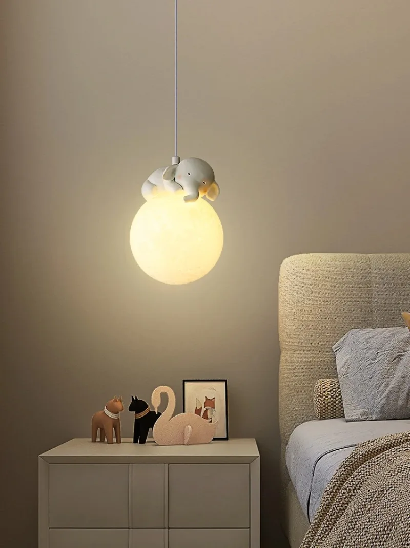 

Pendent Lamp Children's Room Bedroom Bedside Chandelier Nordic Minimalist Suspended Lights Home Creative Art Lighting