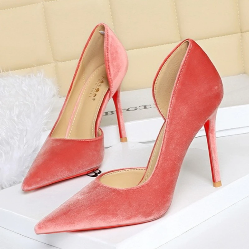 BIGTREE Shoes Woman Pumps Stylish Minimalist Slim Heel High Heels Velvet Ladies Shoes Stiletto Comfort Women Heels Plus Size 40 view 5